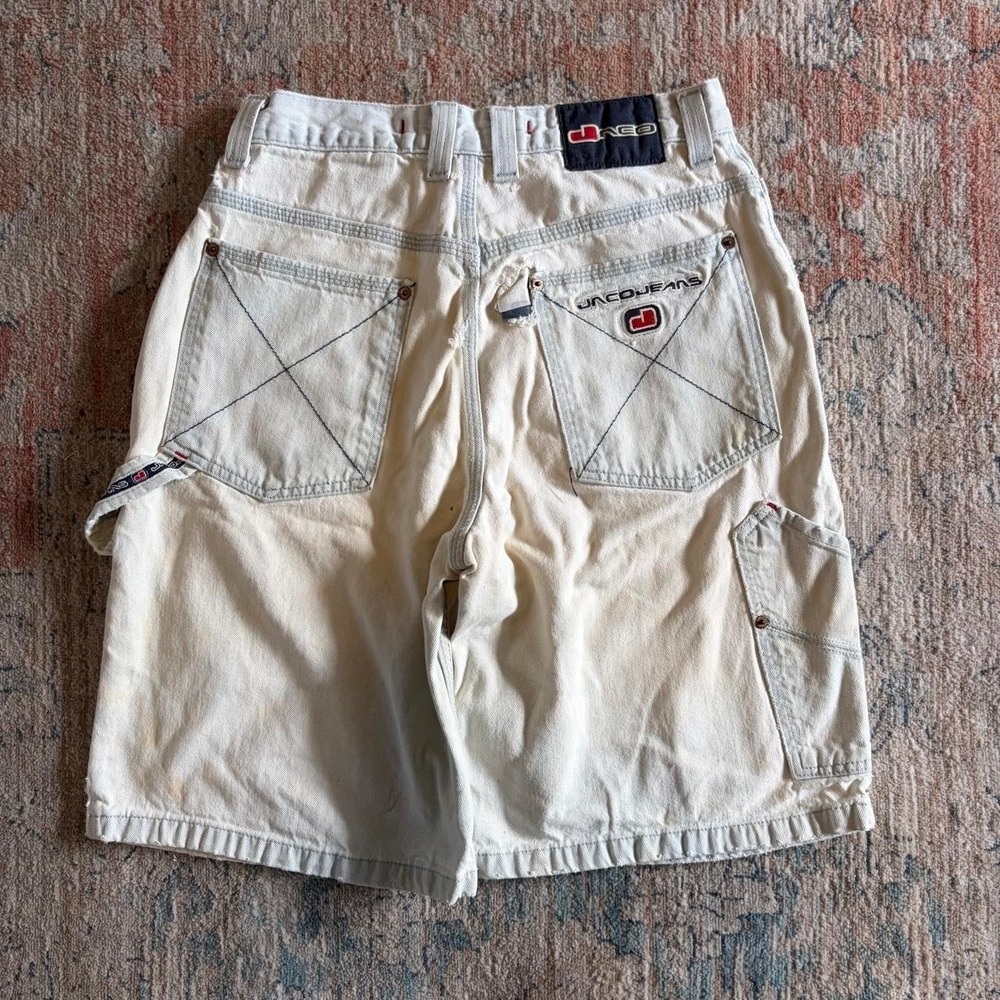 JNCO Jean Shorts Baggy Skater Grunge Y2K Light Wash Carpenter Size 26-27 Waist